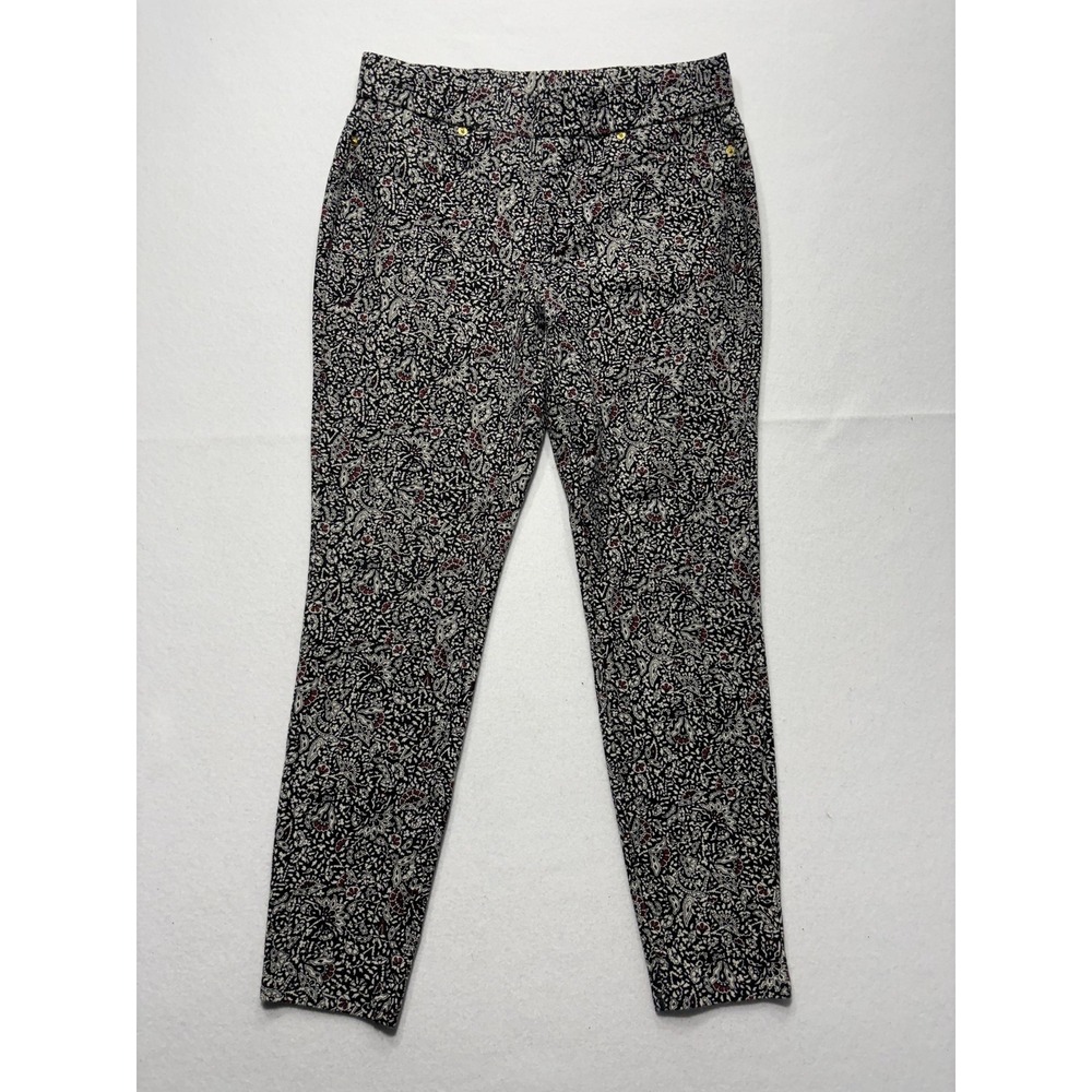 MICHAEL Michael Kors Pants Womens Large Black Paisley Jegging Pull On Stretch